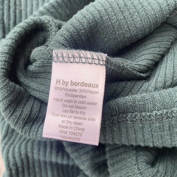 H By Bordeaux Shirt Womens Sz Small Loose Fit Long Sleeve Top Teal Ribbed New - Picture 7 of 12